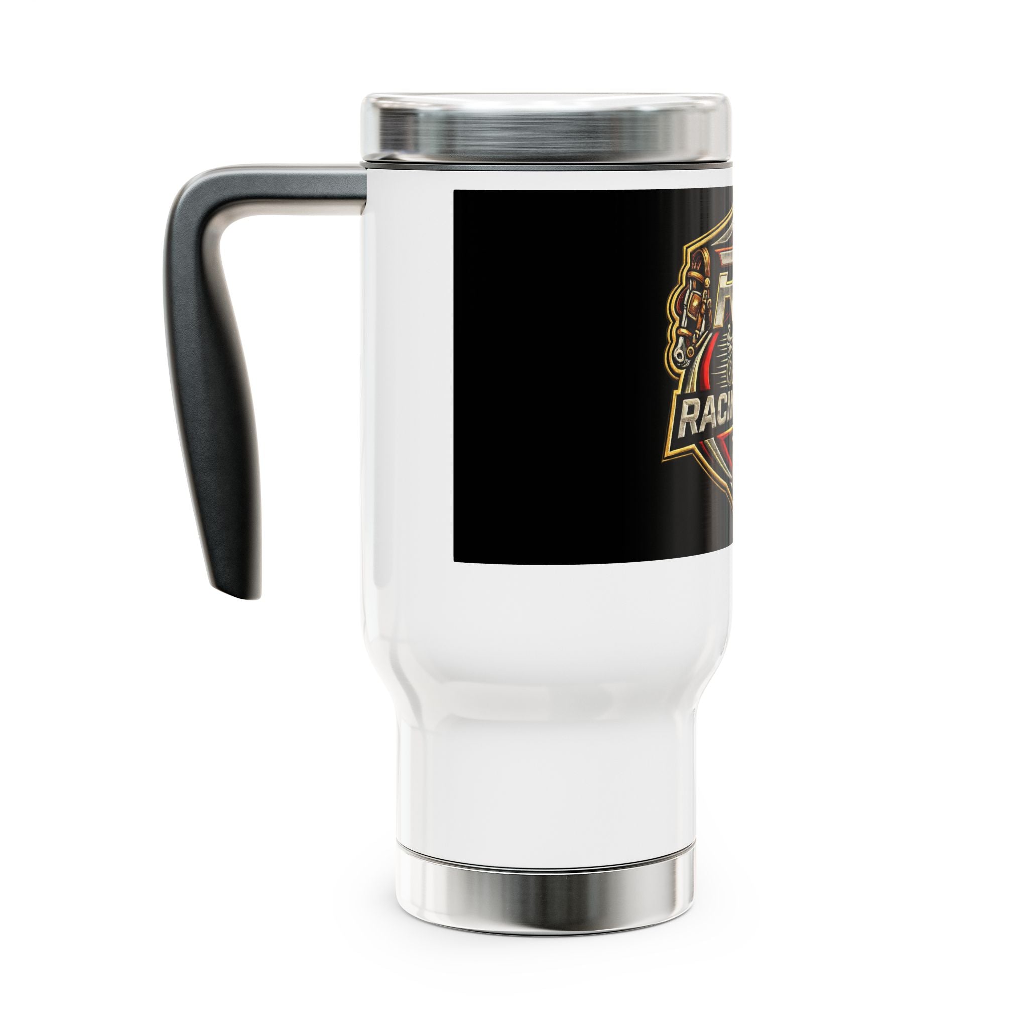 Racing Crew Stainless Steel Travel Mug — 14oz Insulated Handle Mug